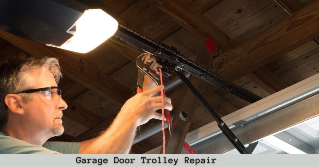 How to repair a garage door broken trolley